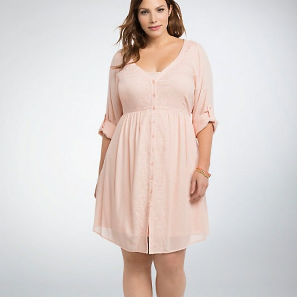 torrid Dresses & Skirts - Torrid | Embroidered Guaze Shirt Dress | 2 Pieces